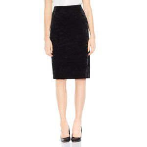 NWT Womens Size XS Vince Camuto Black Velvet Knee-Length Pencil Skirt